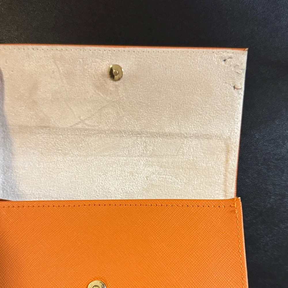 Tory Burch Bright Orange Glass Case, GOOD Condition